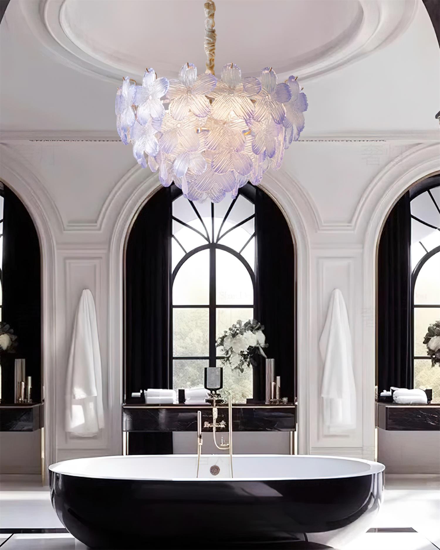 Cavine Pink Glass Flower Chandelier - Letslighting