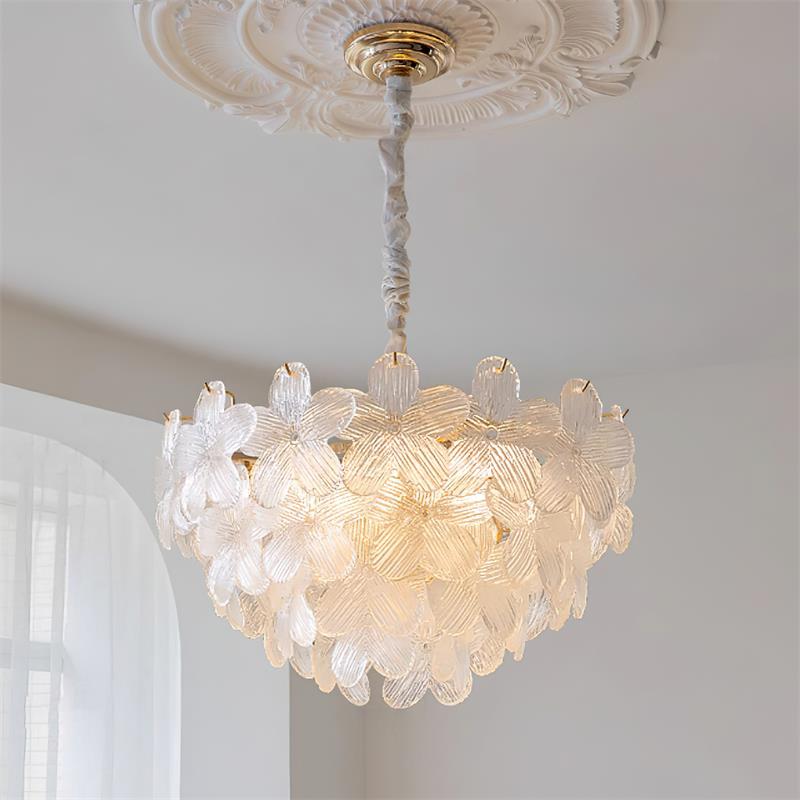 Cavine Pink Glass Flower Chandelier - Letslighting