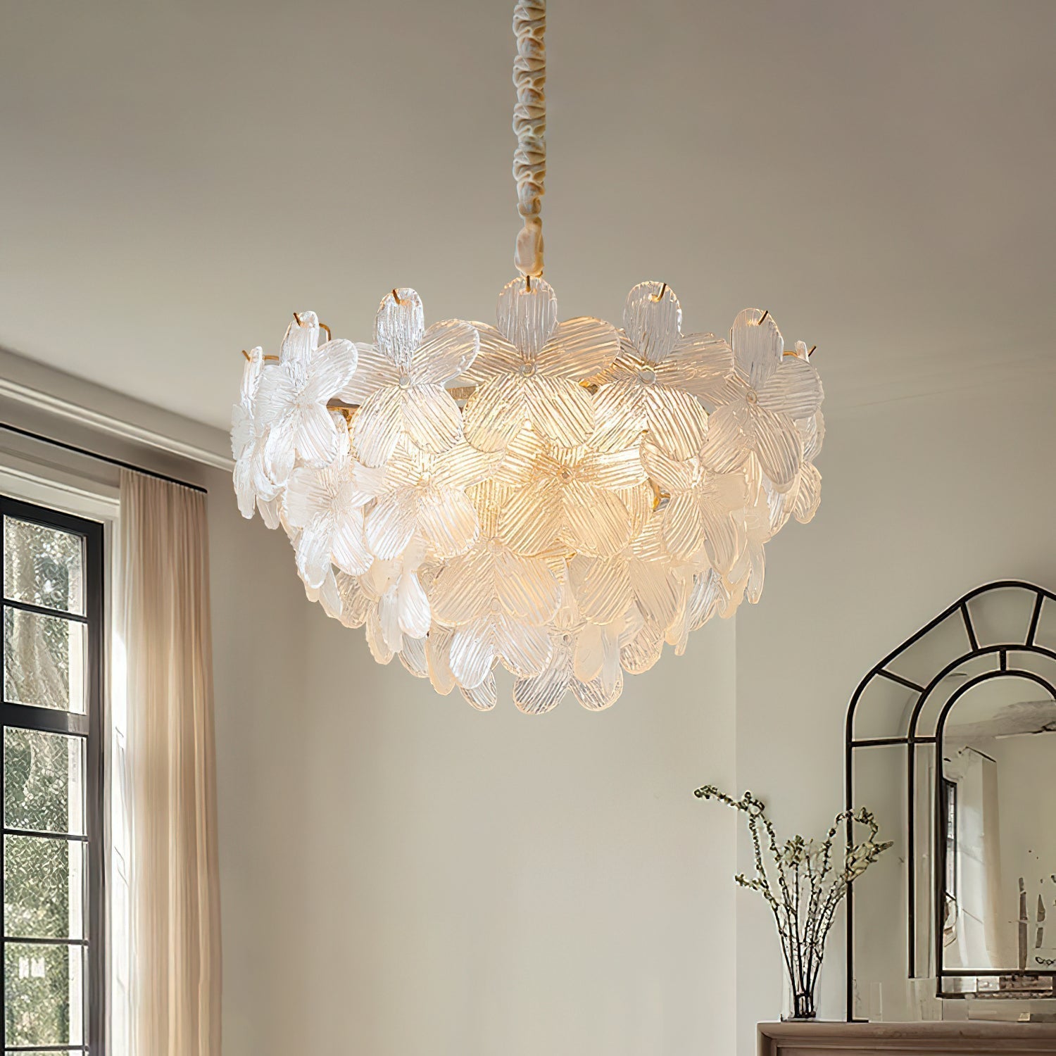 Cavine Pink Glass Flower Chandelier - Letslighting