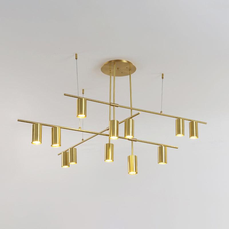 Lustra Kronleuchter Tribes Messing Linear Zylinder-Letslighting