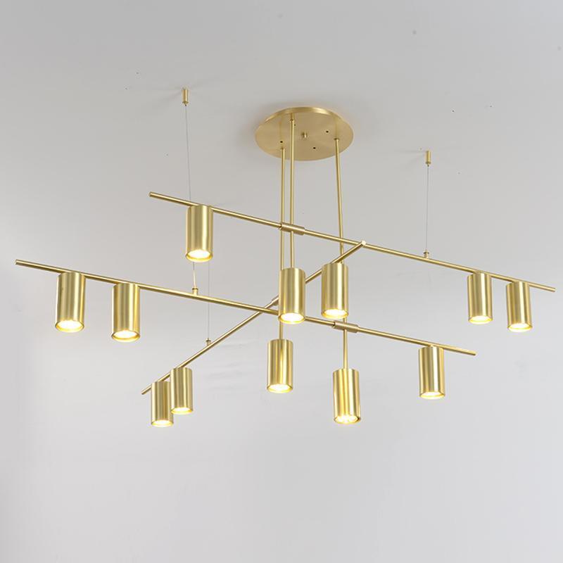 Lustra Kronleuchter Tribes Messing Linear Zylinder-Letslighting