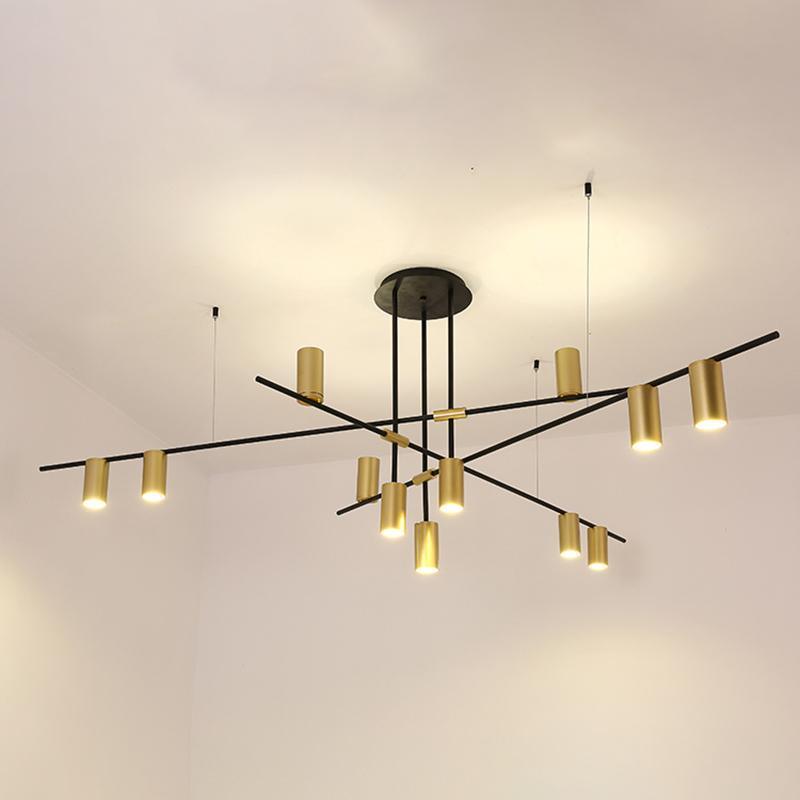 Lustra Kronleuchter Tribes Messing Linear Zylinder-Letslighting
