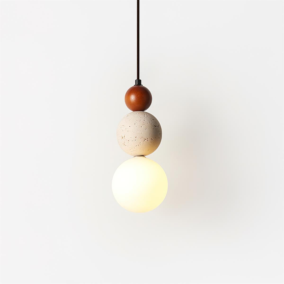 Ritta Triple Sphere Pendant Light Travertine - Letslighting