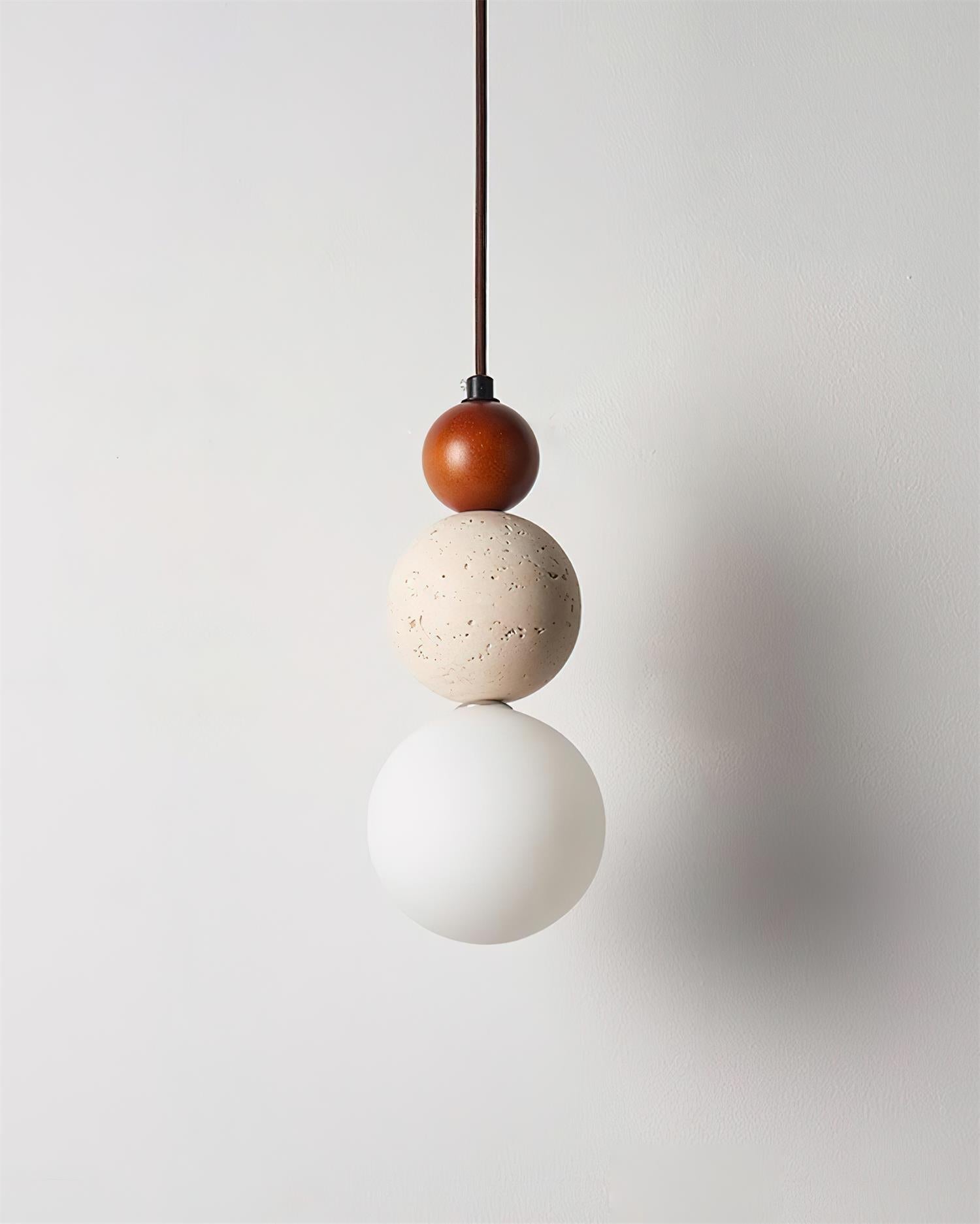 Ritta Triple Sphere Pendant Light Travertine - Letslighting