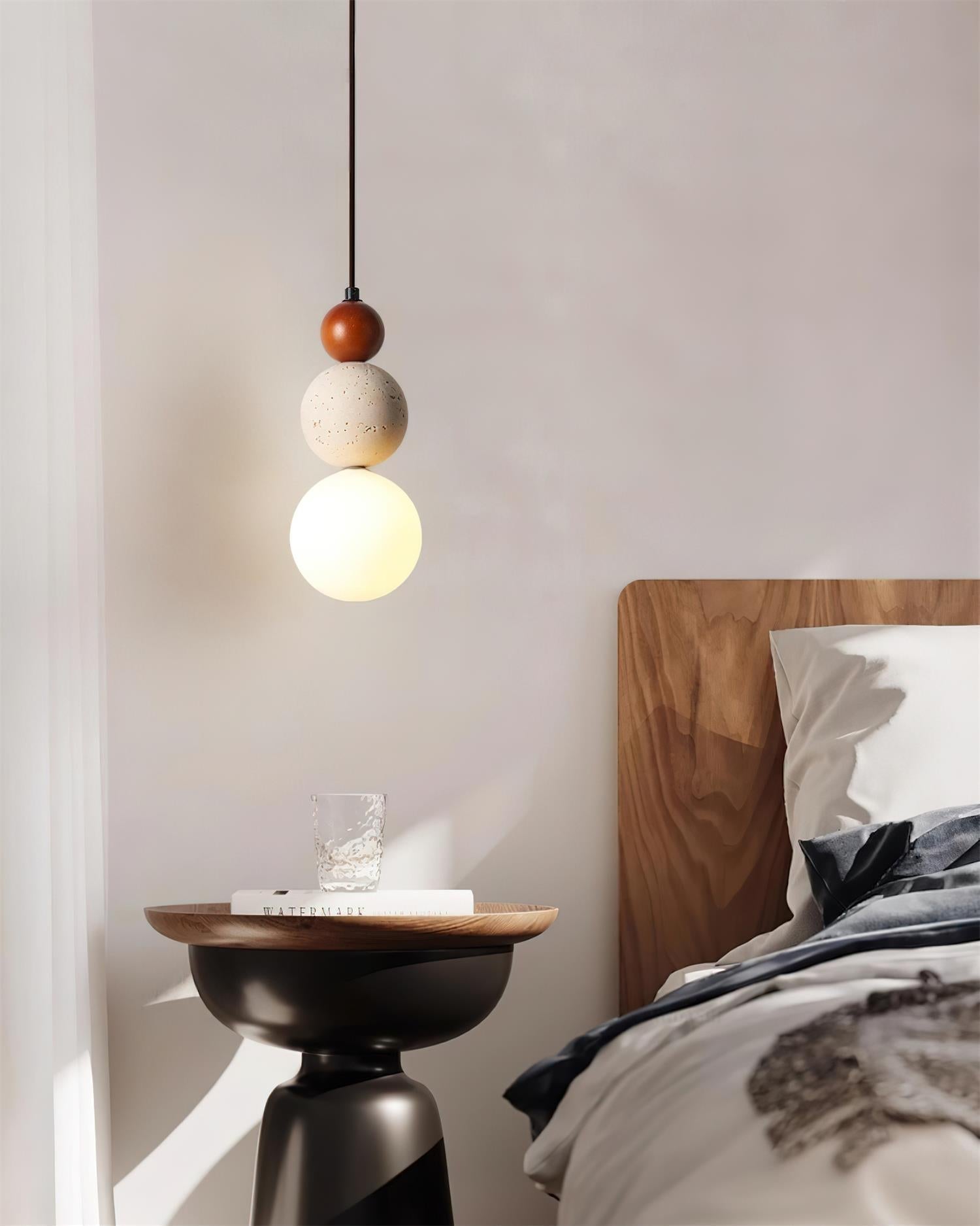 Ritta Triple Sphere Pendant Light Travertine - Letslighting