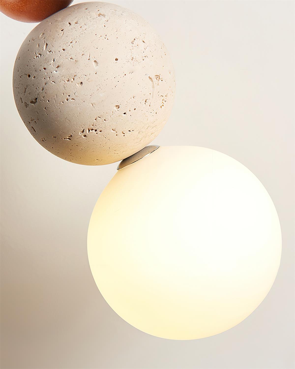 Ritta Triple Sphere Pendant Light Travertine - Letslighting