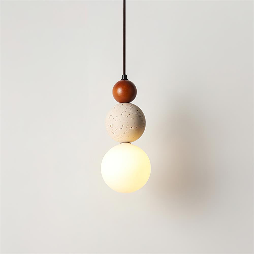 Ritta Triple Sphere Pendant Light Travertine - Letslighting