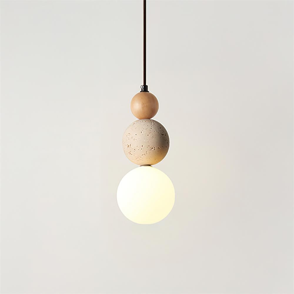 Ritta Triple Sphere Pendant Light Travertine - Letslighting