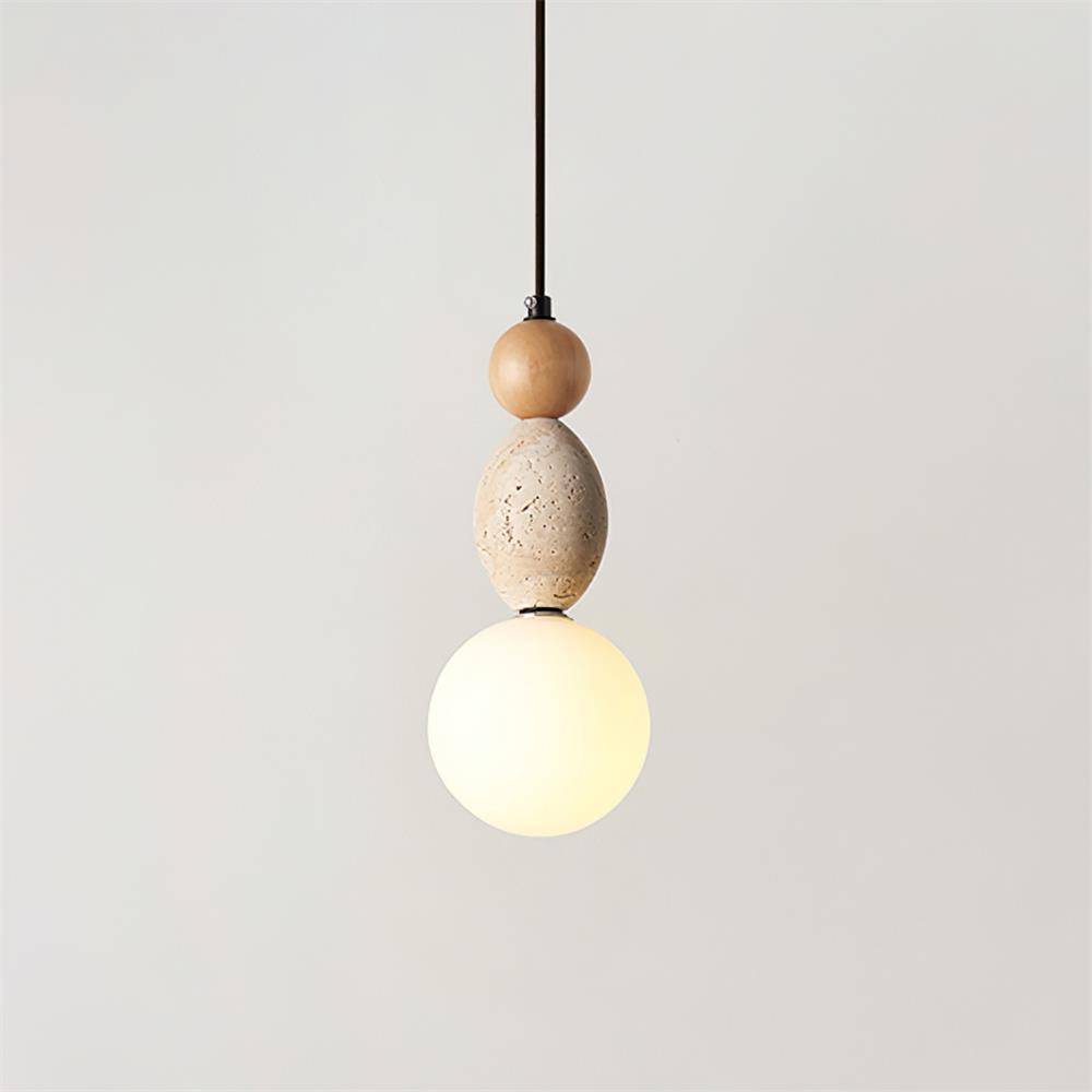 Ritta Triple Sphere Pendant Light Travertine - Letslighting