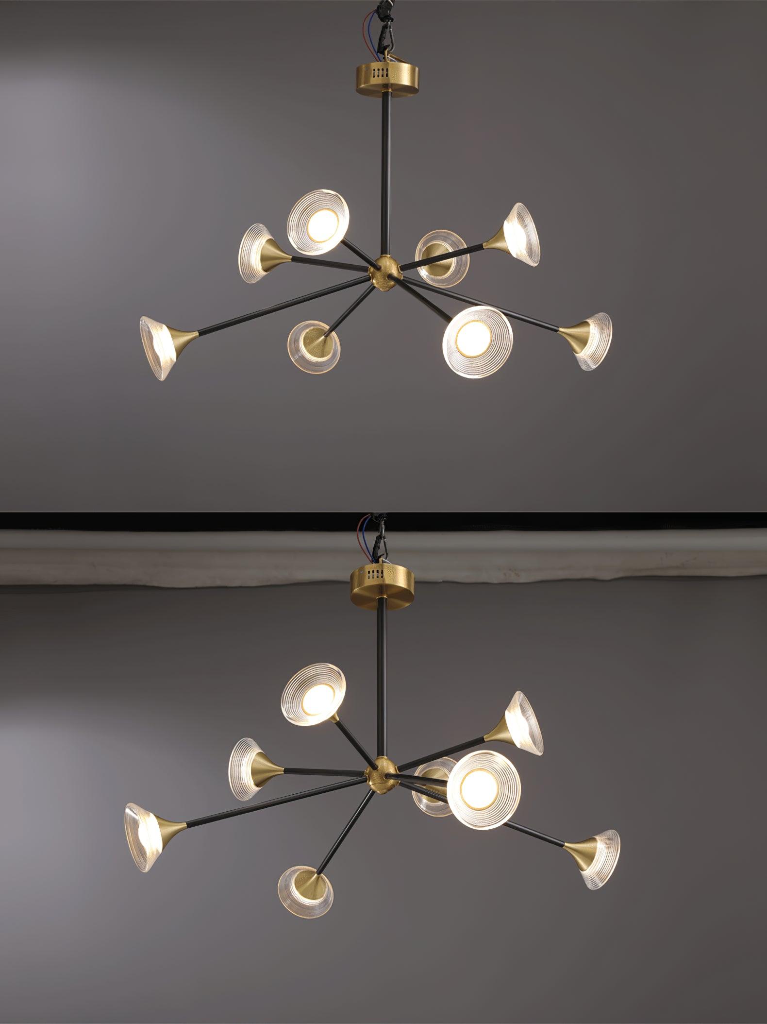 Myzoraris Moderner Kronleuchter aus Glas aus der Mitte des Jahrhunderts-Letslighting