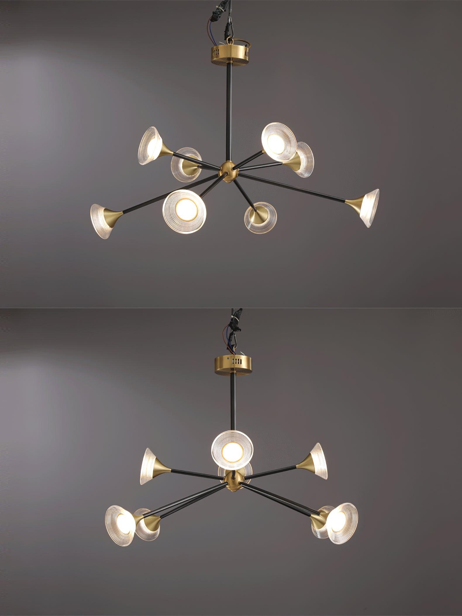 Myzoraris Moderner Kronleuchter aus Glas aus der Mitte des Jahrhunderts-Letslighting
