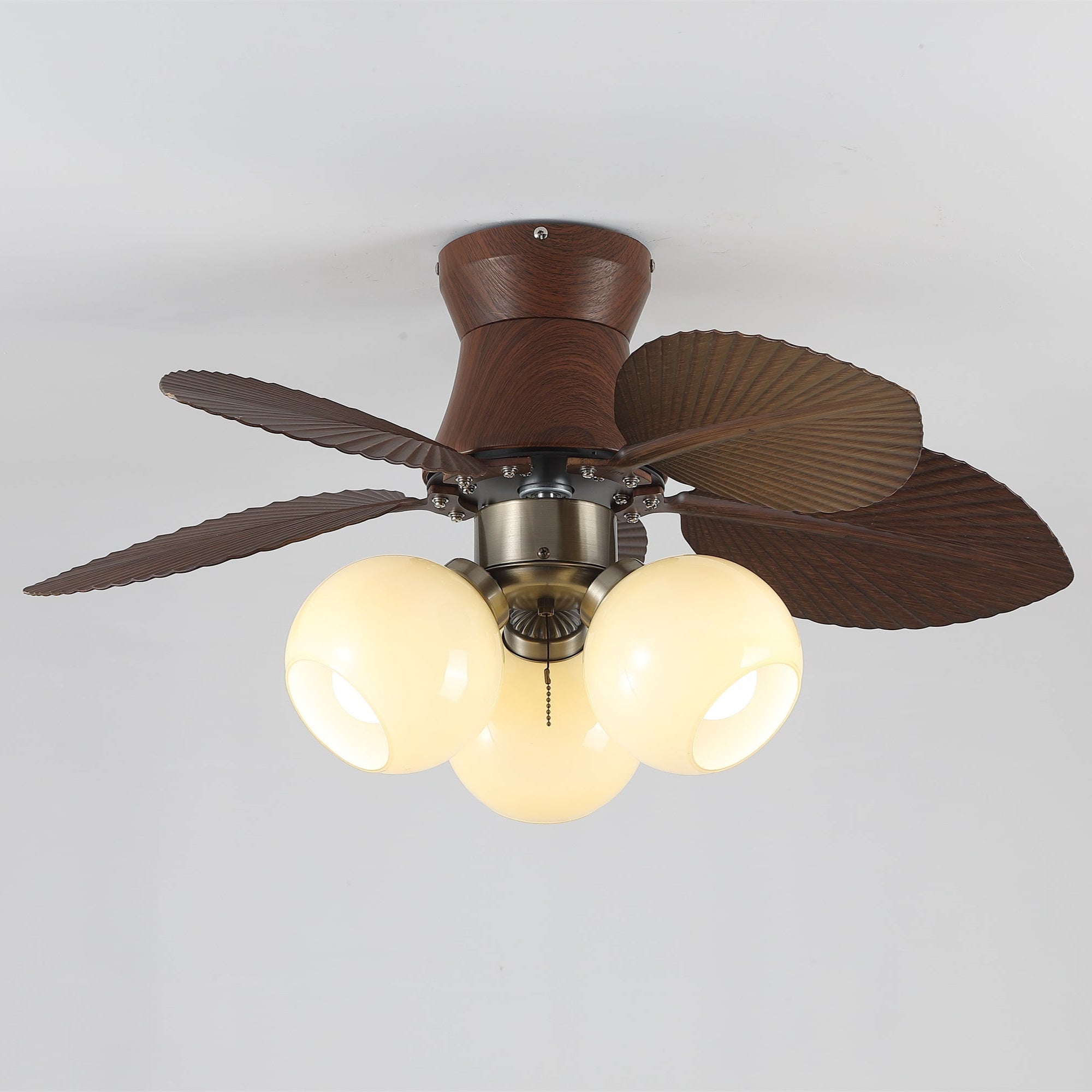 Walden Eiche Deckenventilator mit Beleuchtung, Maßangaben (H 45cm)