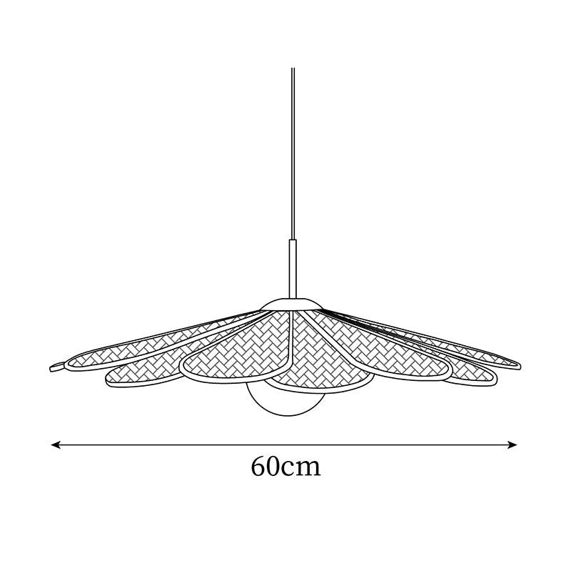 Pendelleuchte Rattan Blütenblatt Metallrahmen-Letslighting