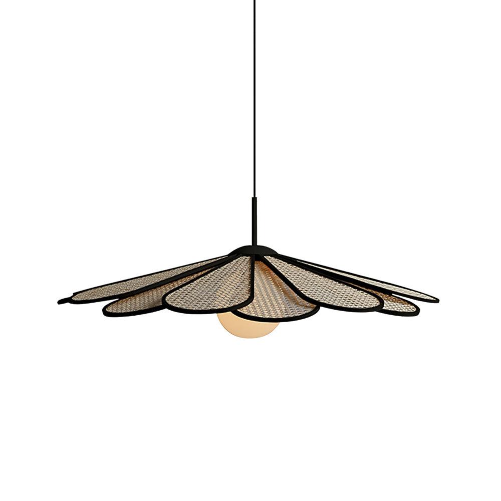 Pendelleuchte Rattan Blütenblatt Metallrahmen-Letslighting
