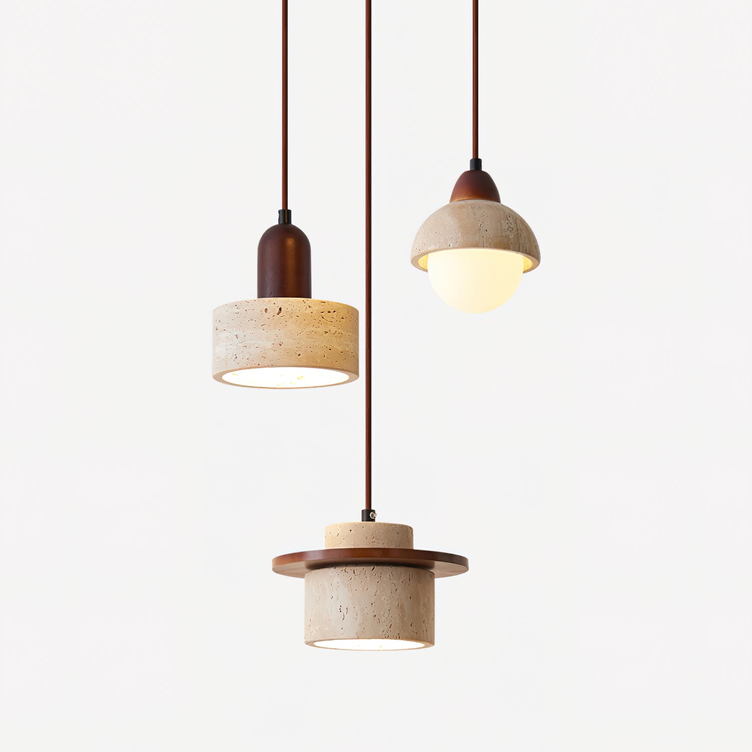 Lunara Multi-Light Pendant Lamp Set Travertine - Letslighting