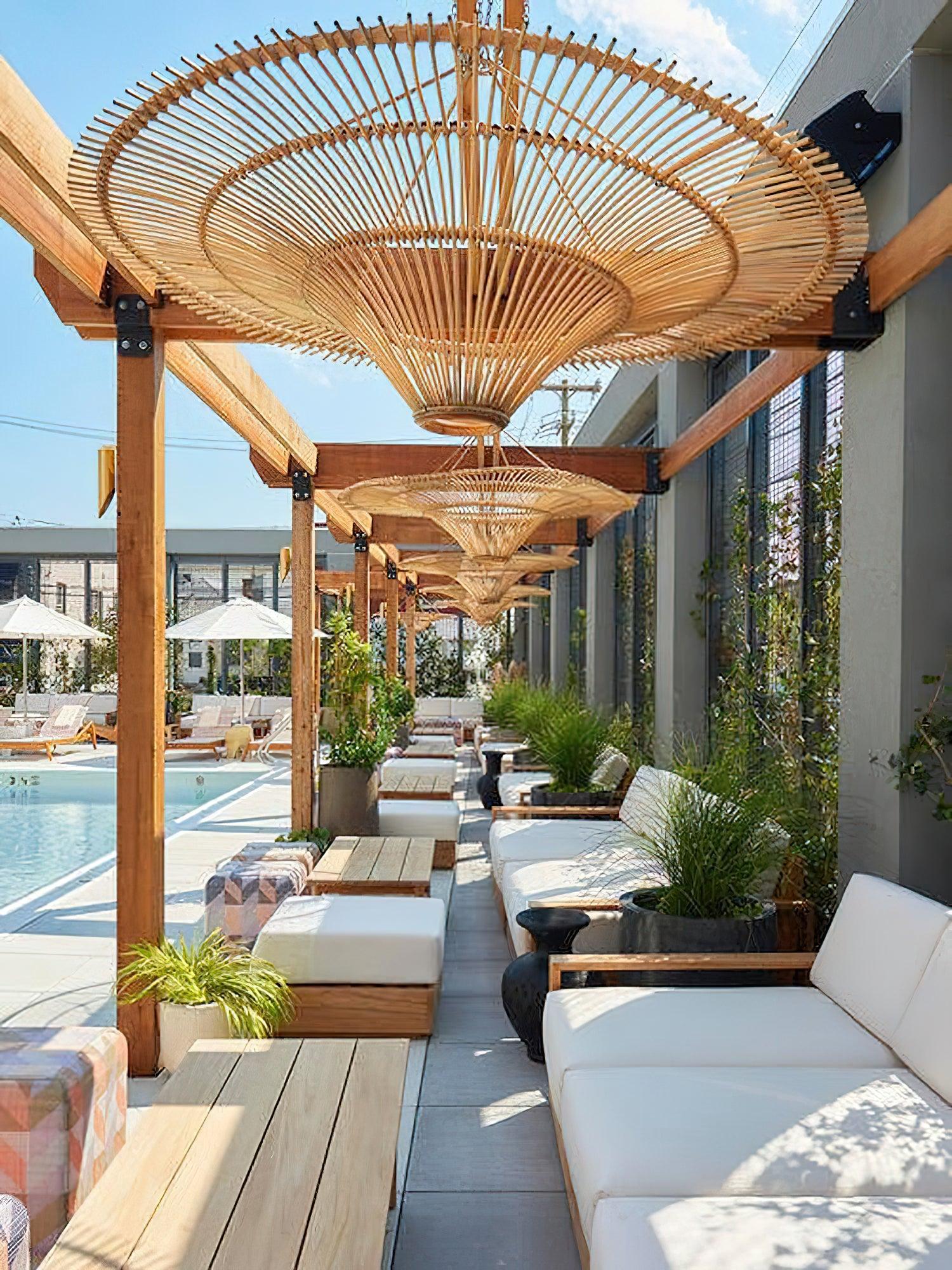 Lustra Kronleuchter Rattan Natur-Letslighting
