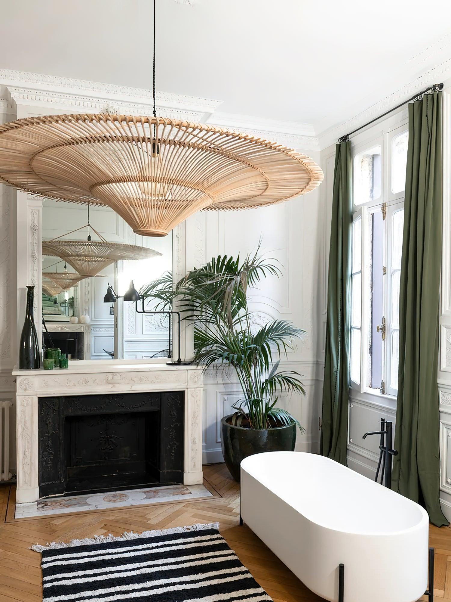 Lustra Kronleuchter Rattan Natur-Letslighting