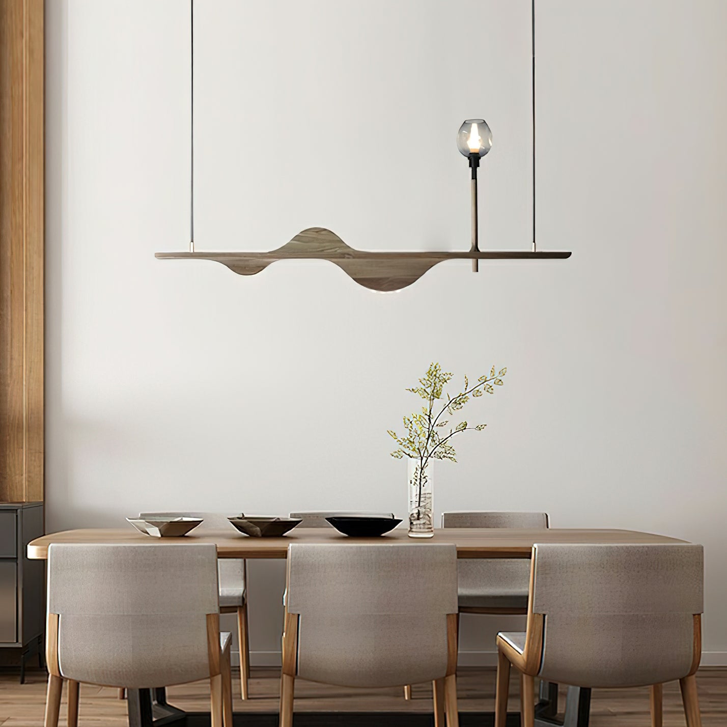 Cushais Wave Holz Pendelleuchte-Letslighting