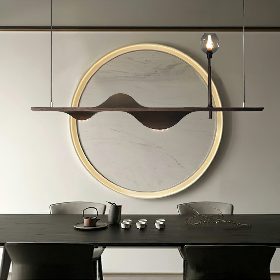 Cushais Wave Holz Pendelleuchte-Letslighting