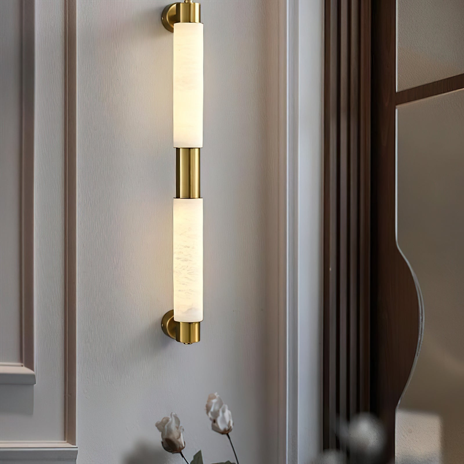 Alraei Modern Minimalist Tube Alabaster Wall Lamp - Letslighting