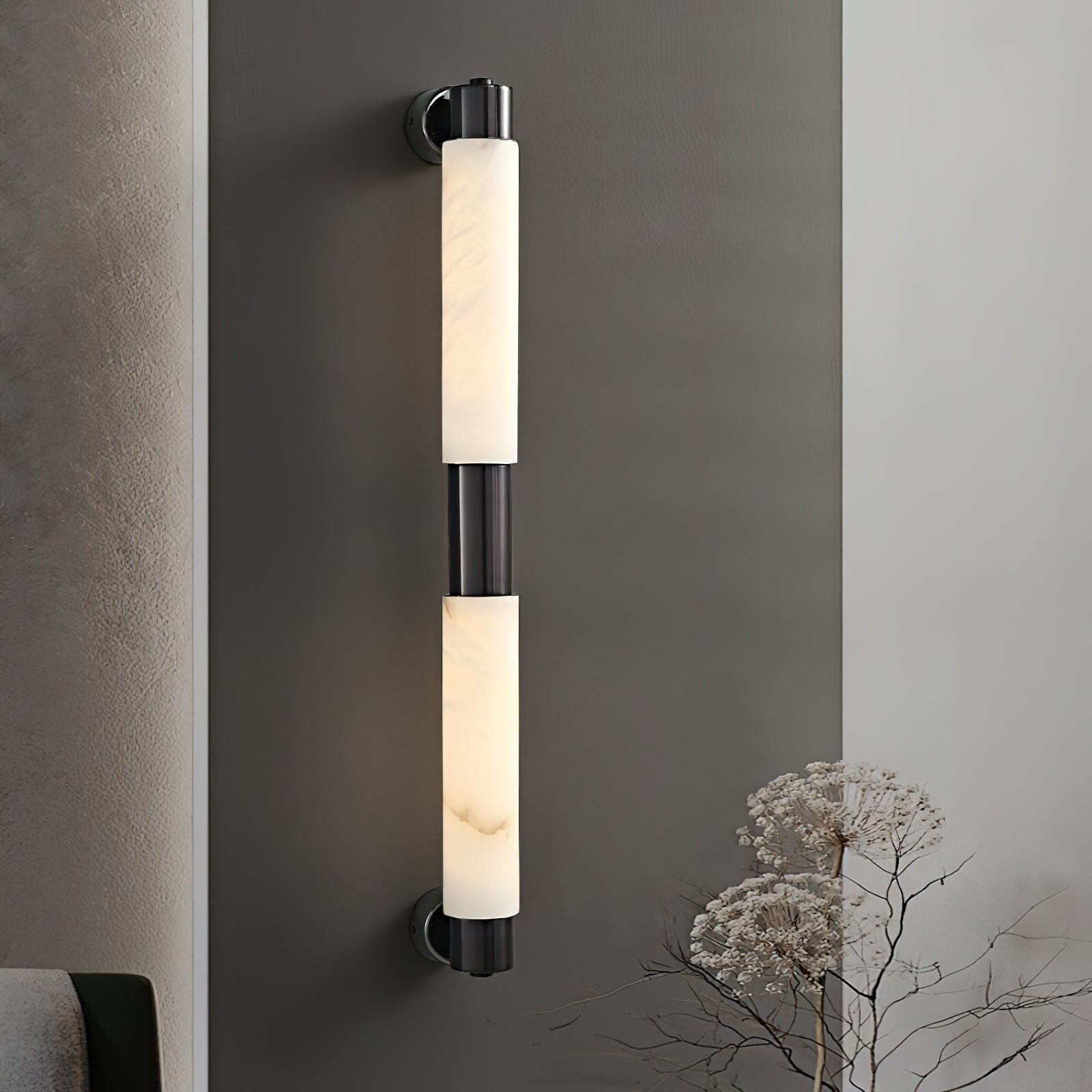 Alraei Modern Minimalist Tube Alabaster Wall Lamp - Letslighting