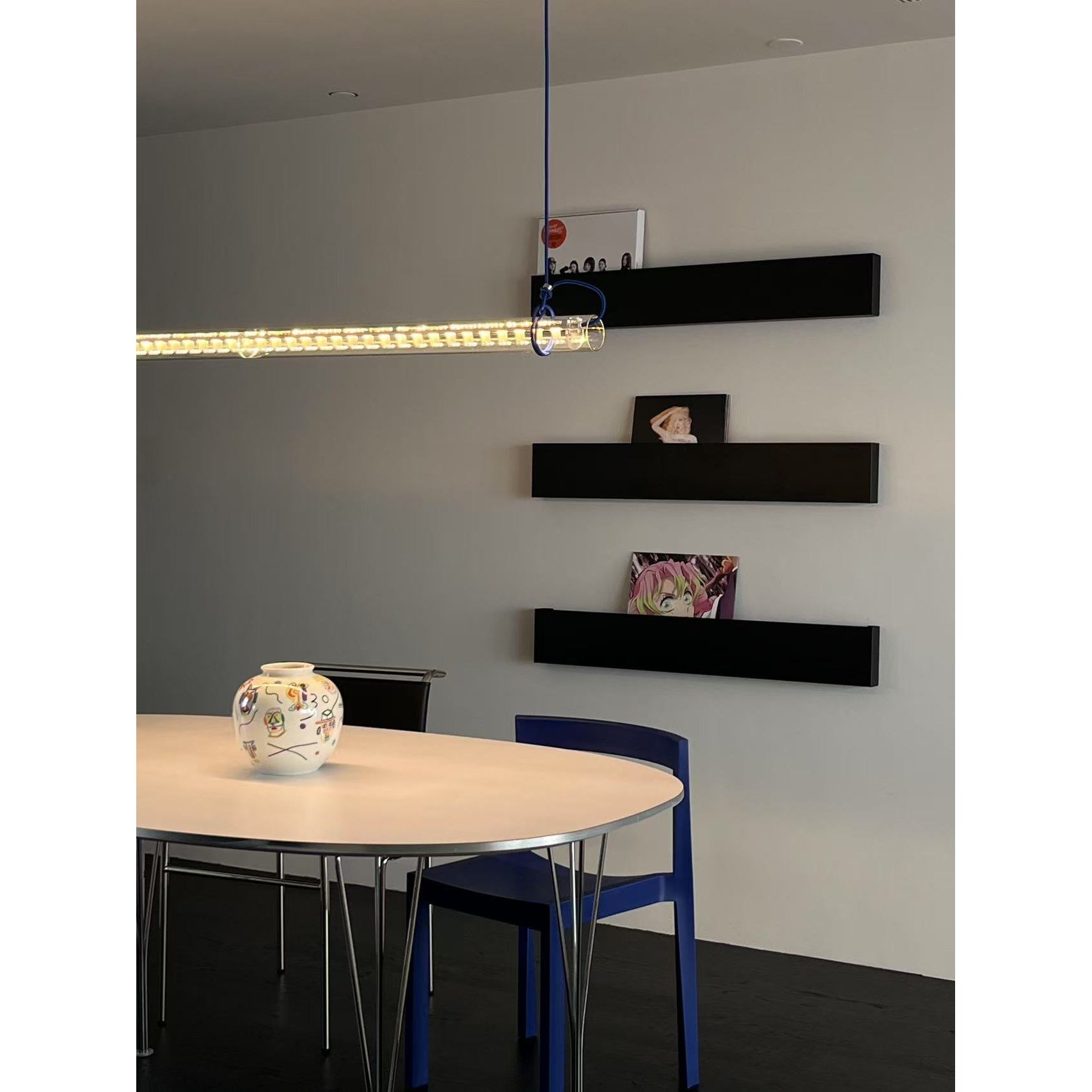Cata Modern Minimalist Linear LED Metal Glass Pendant Lamp - Letslighting