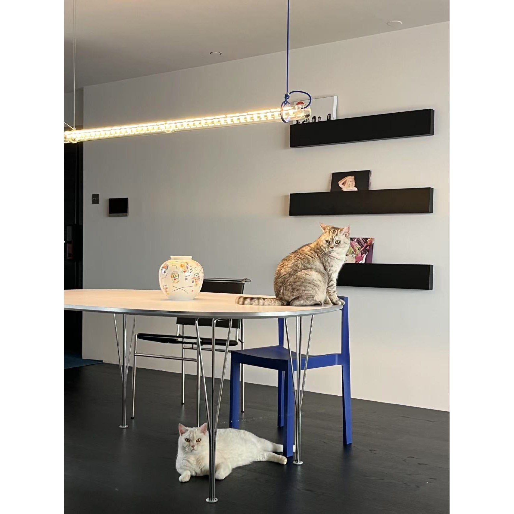 Cata Modern Minimalist Linear LED Metal Glass Pendant Lamp - Letslighting