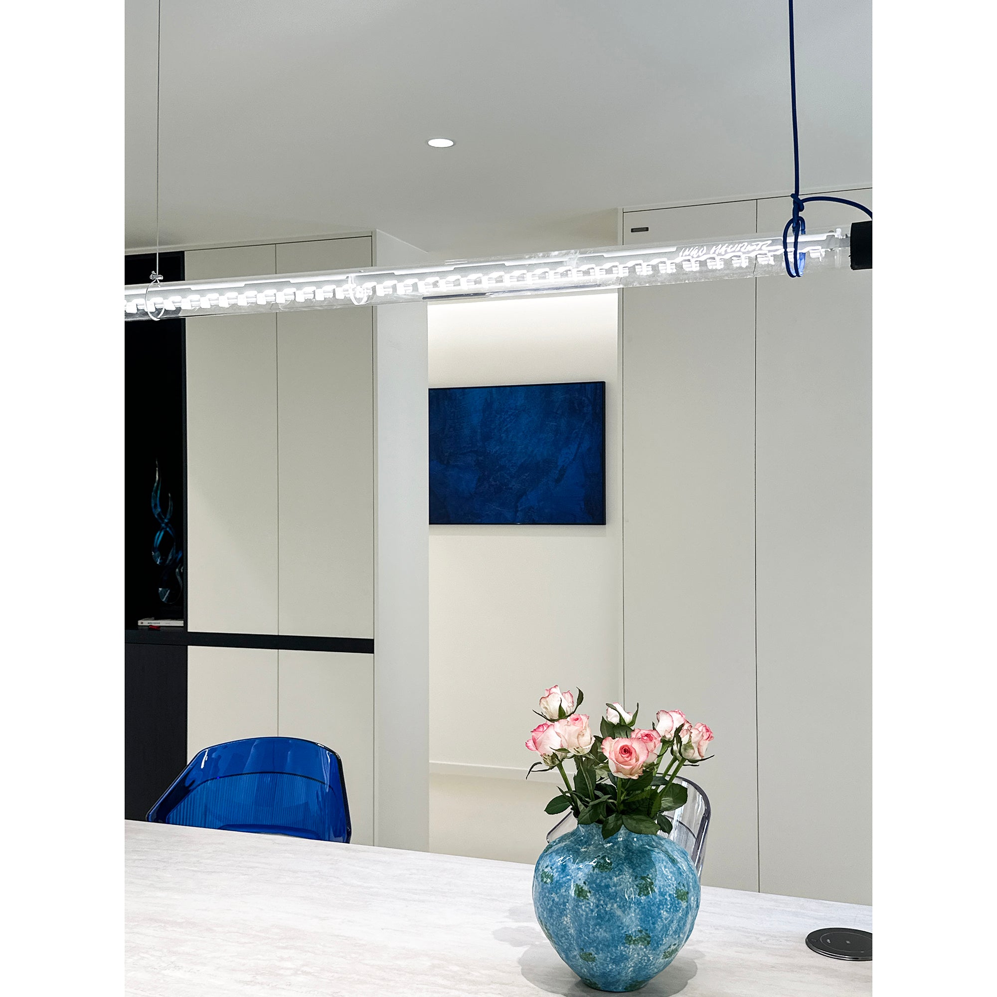 Cata Modern Minimalist Linear LED Metal Glass Pendant Lamp - Letslighting