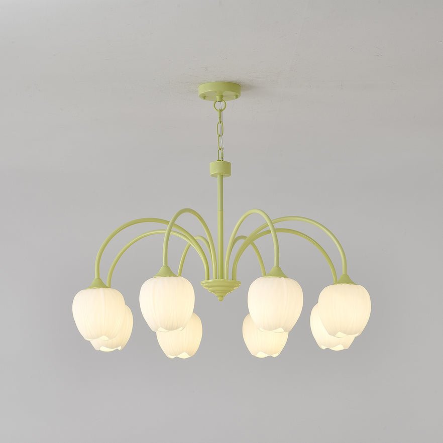 Lustra Kronleuchter Tulip Matcha Glas-Letslighting