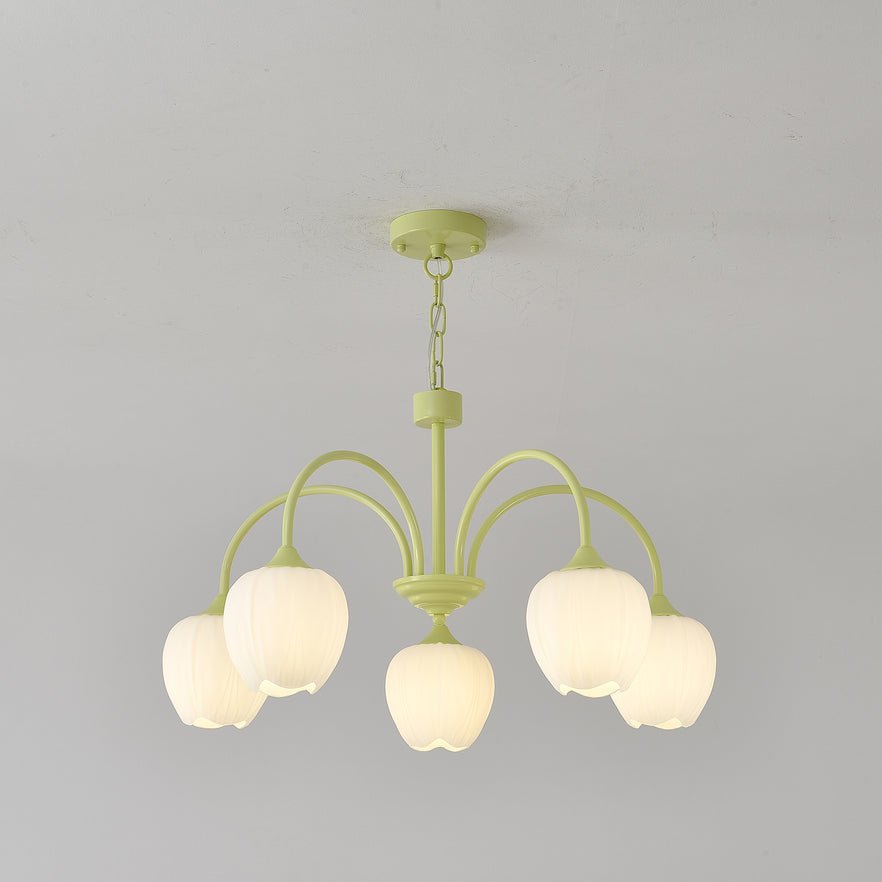 Lustra Kronleuchter Tulip Matcha Glas-Letslighting