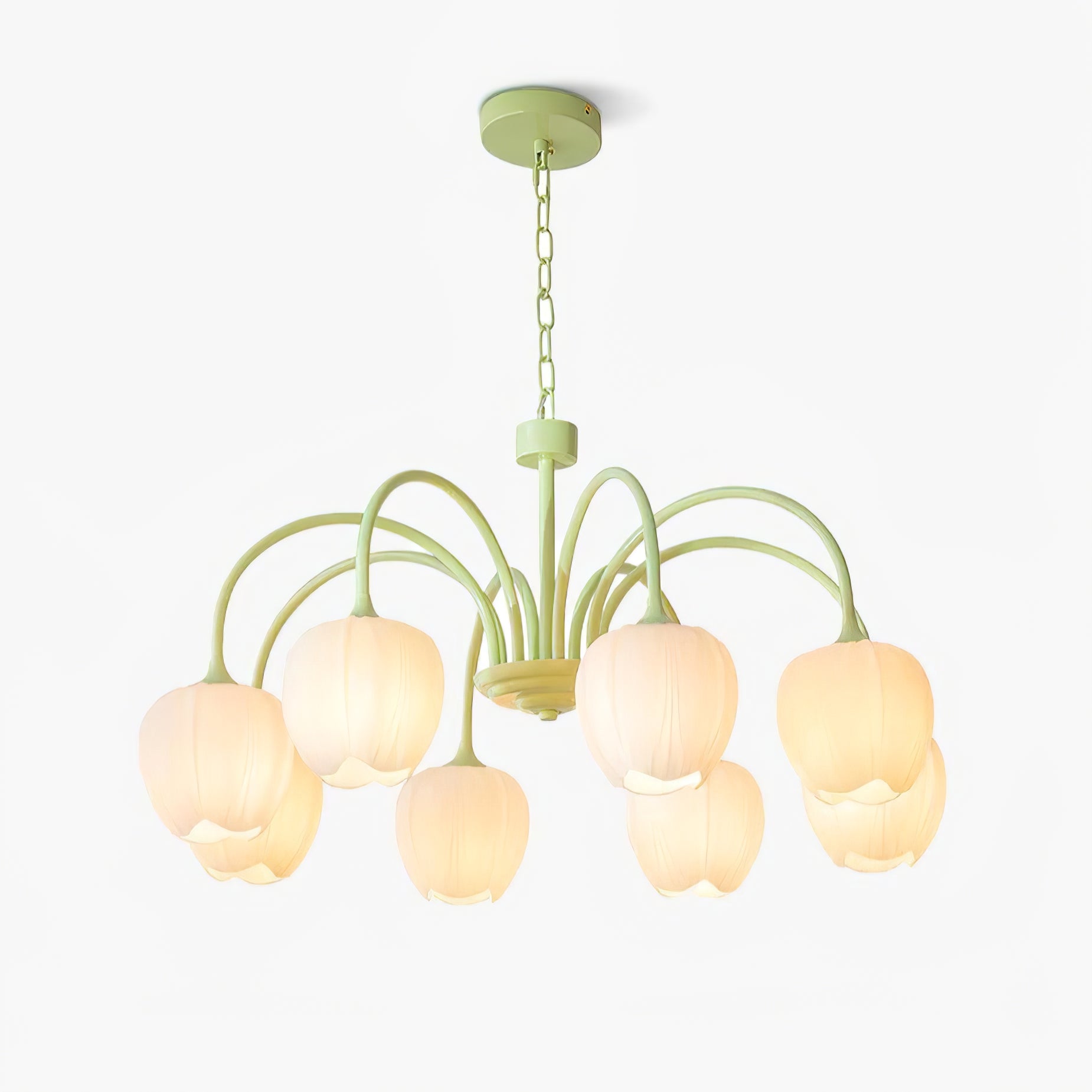 Lustra Kronleuchter Tulip Matcha Glas-Letslighting