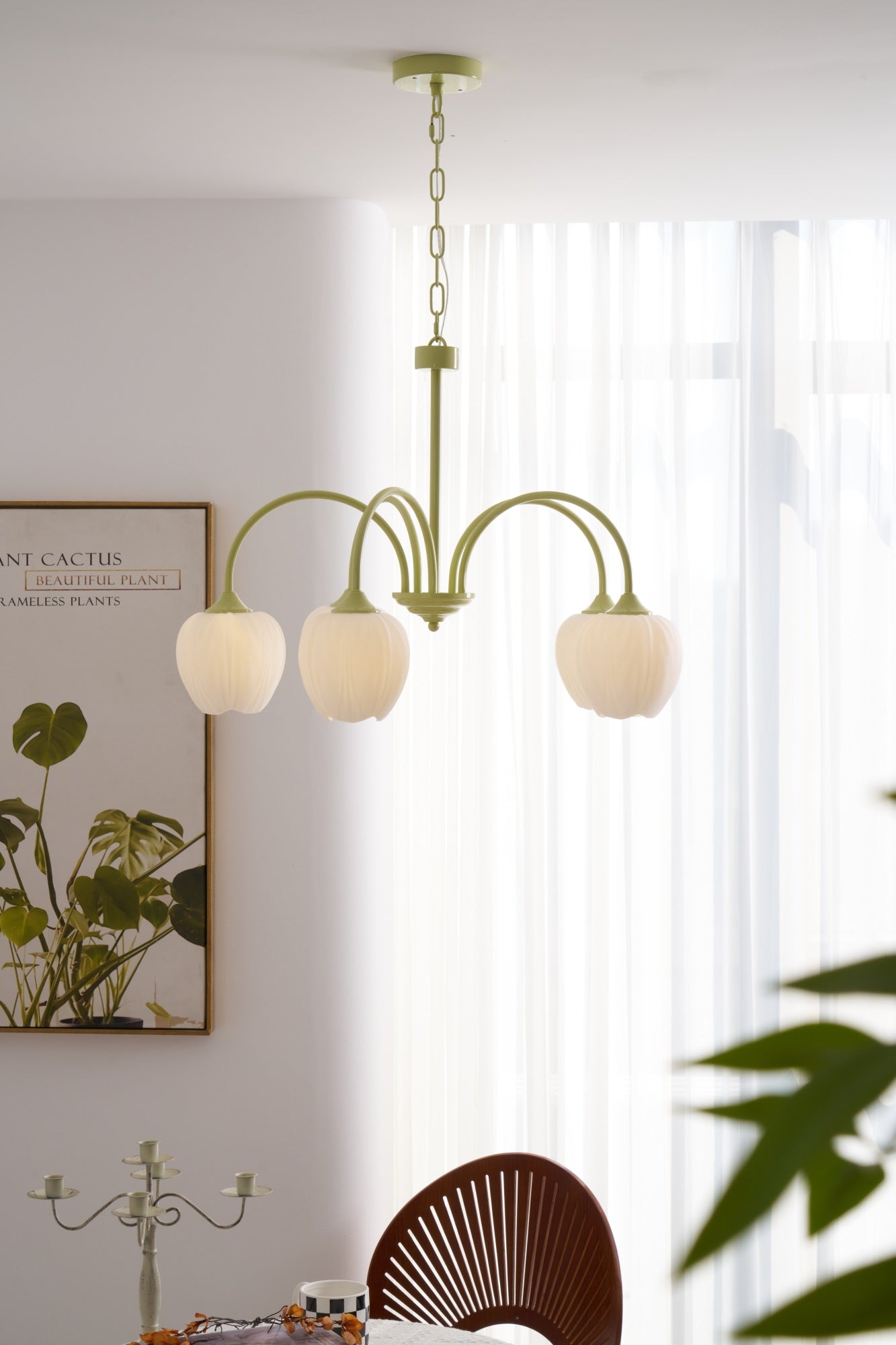 Lustra Kronleuchter Tulip Matcha Glas-Letslighting