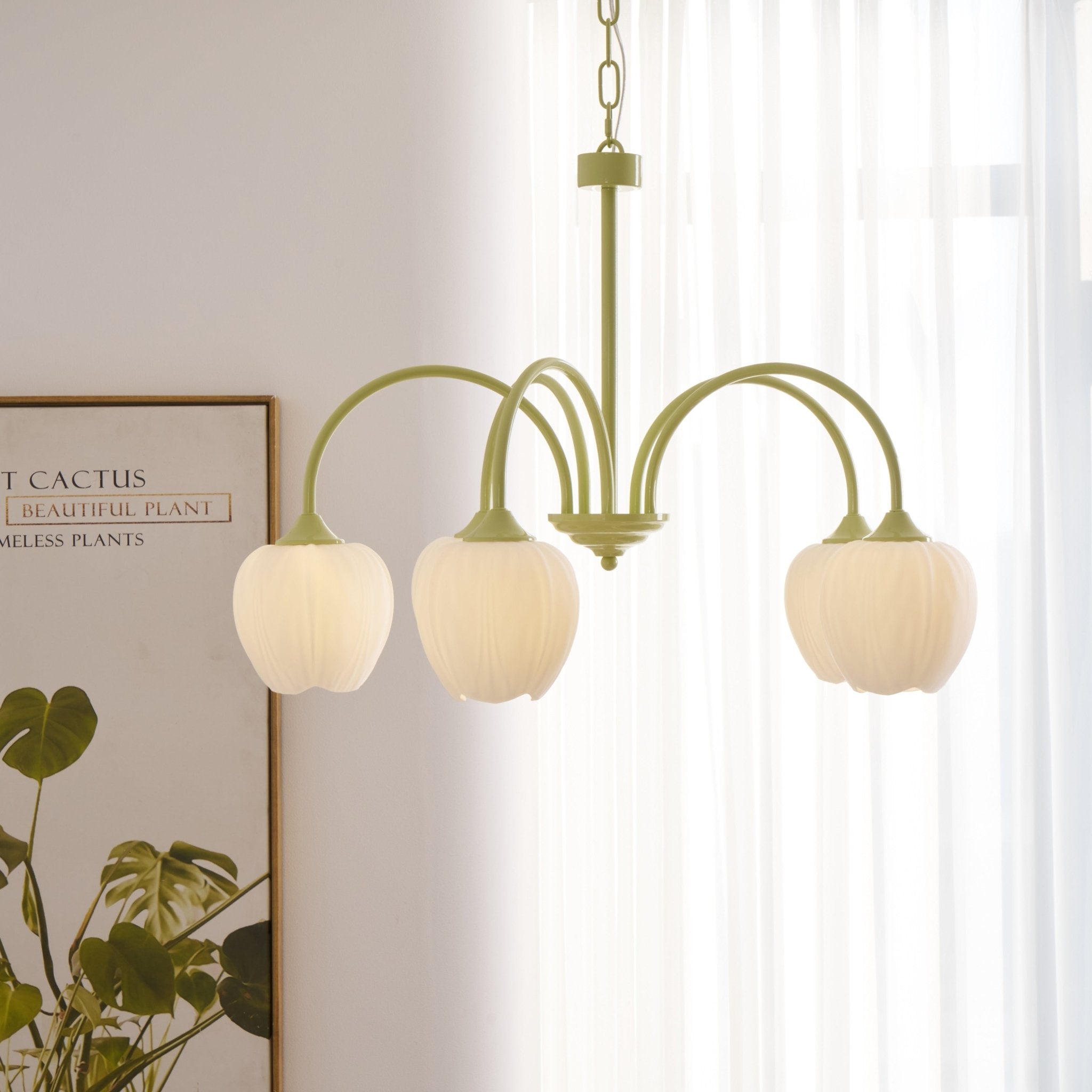 Lustra Kronleuchter Tulip Matcha Glas-Letslighting