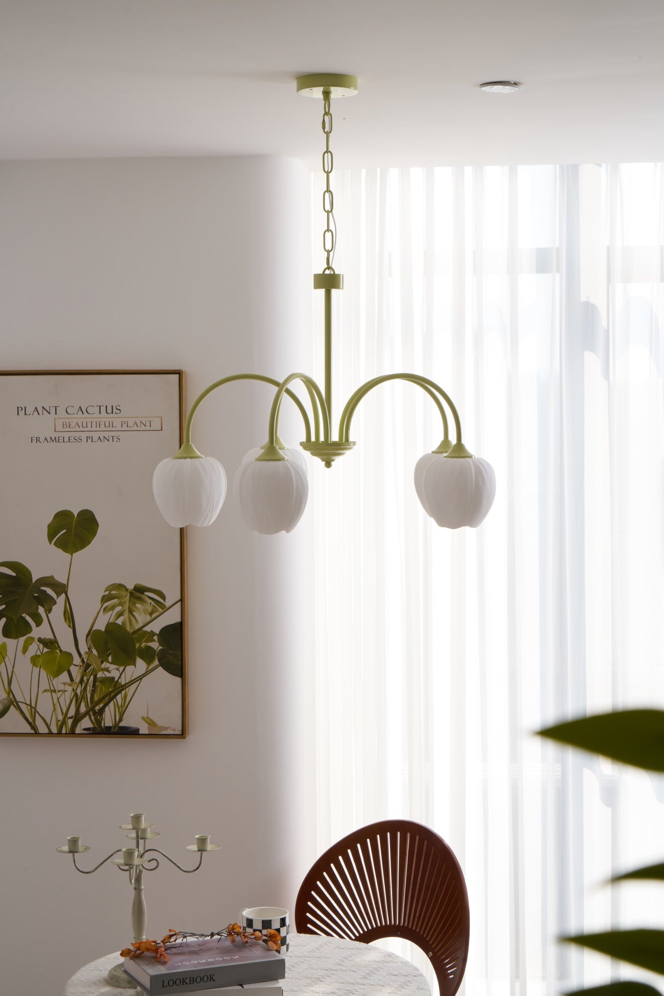 Lustra Kronleuchter Tulip Matcha Glas-Letslighting