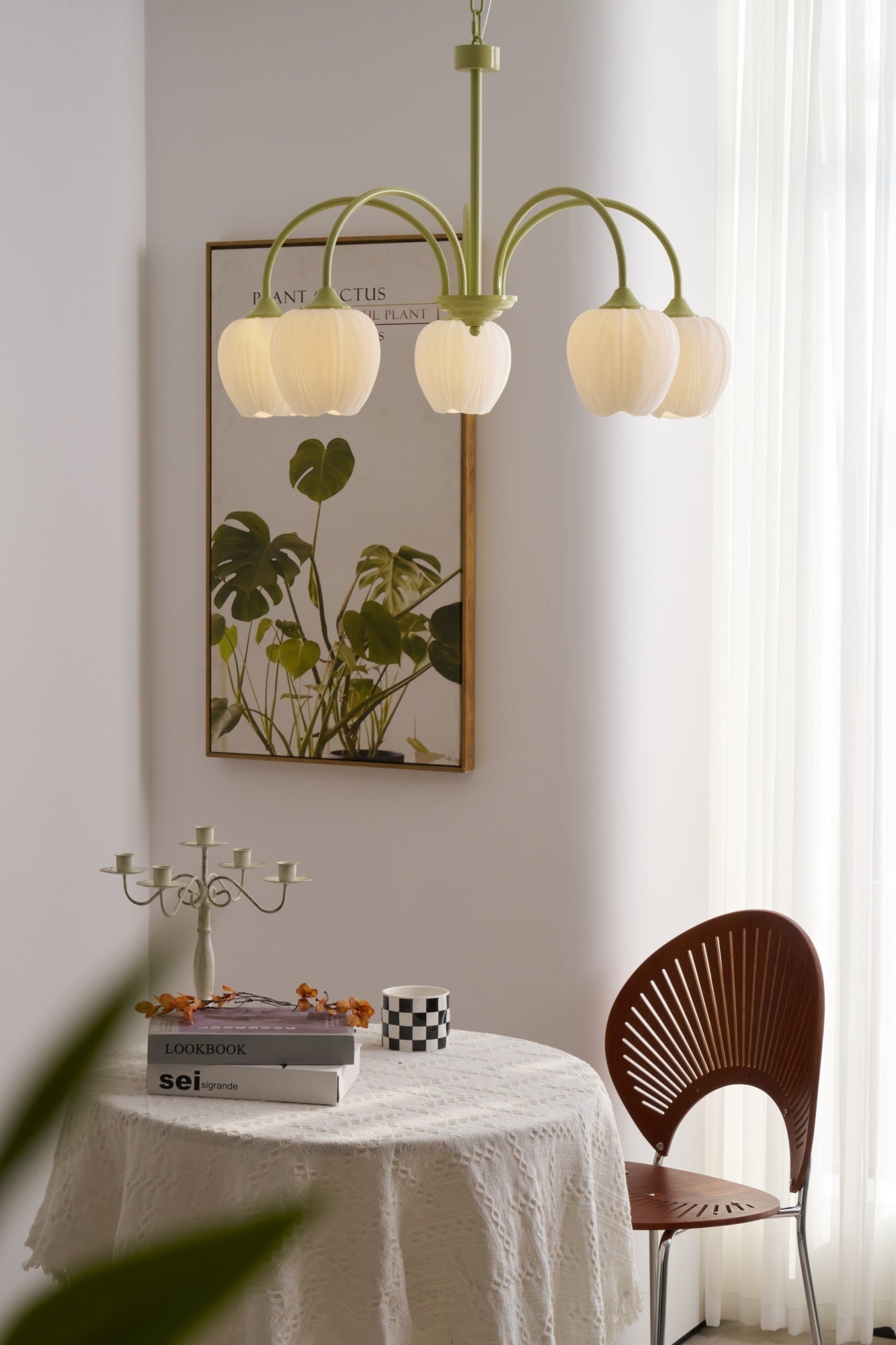 Lustra Kronleuchter Tulip Matcha Glas-Letslighting