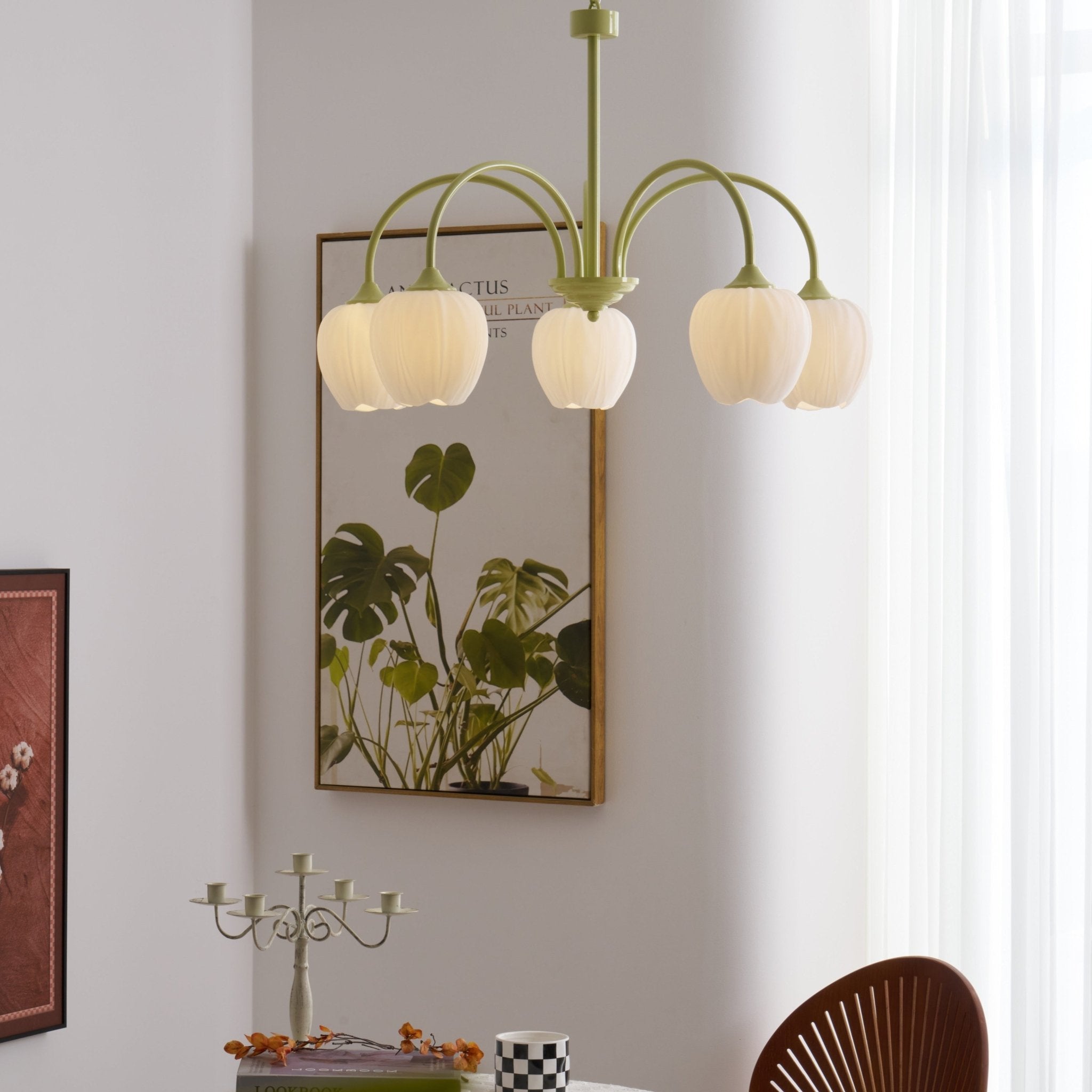 Lustra Kronleuchter Tulip Matcha Glas-Letslighting