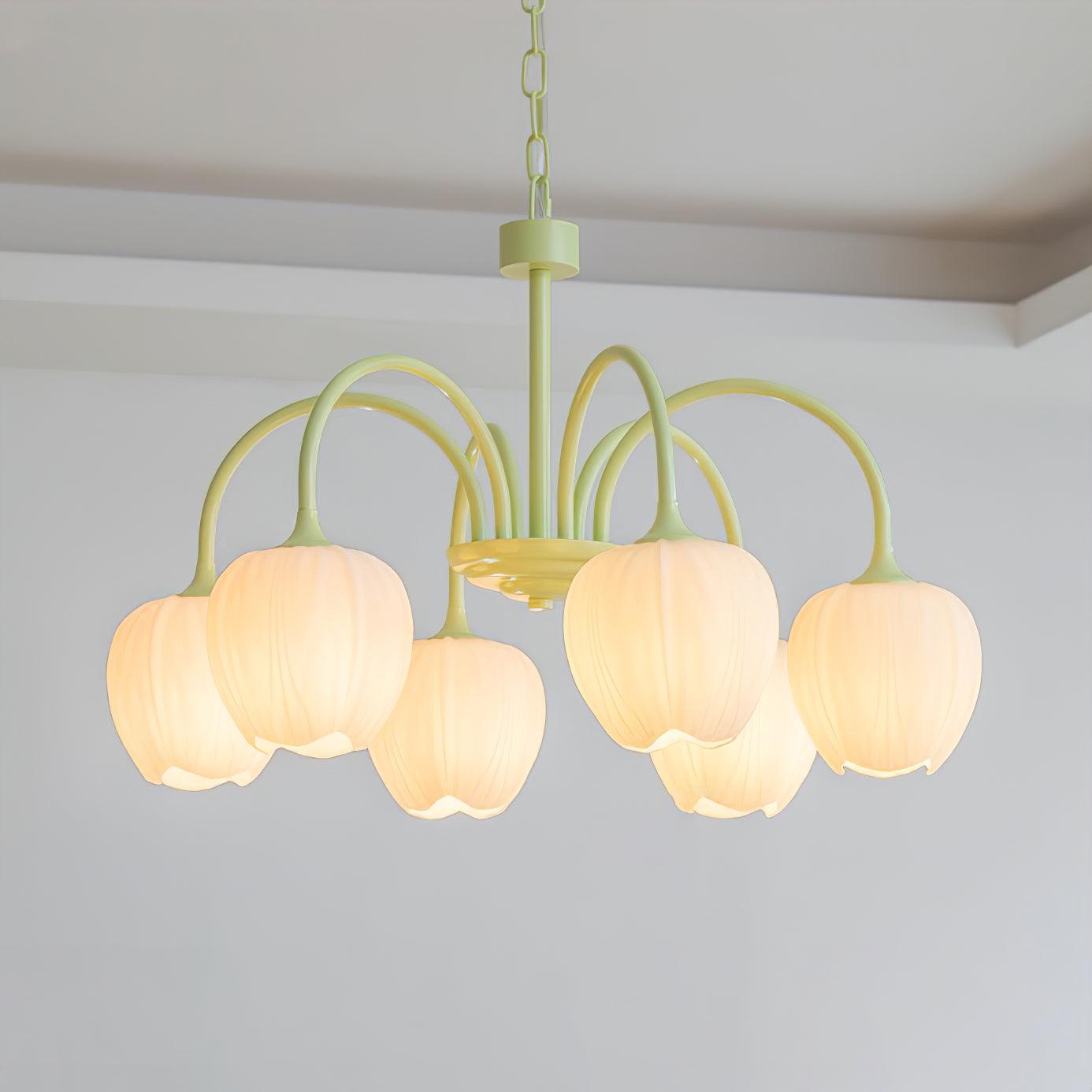 Lustra Kronleuchter Tulip Matcha Glas-Letslighting