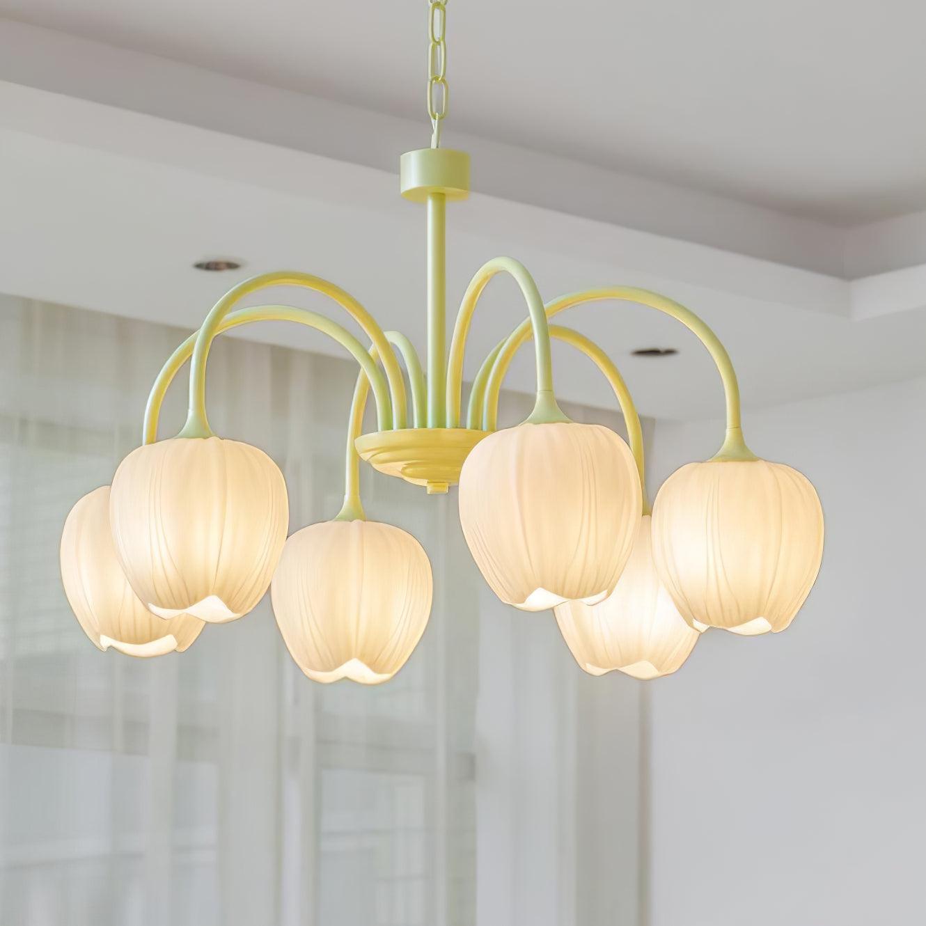 Lustra Kronleuchter Tulip Matcha Glas-Letslighting