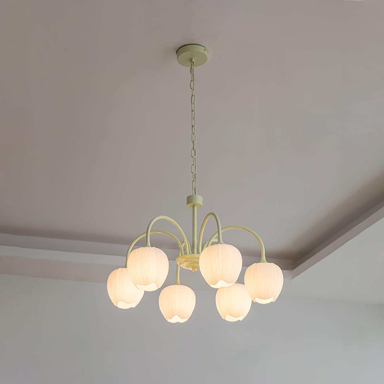 Lustra Kronleuchter Tulip Matcha Glas-Letslighting