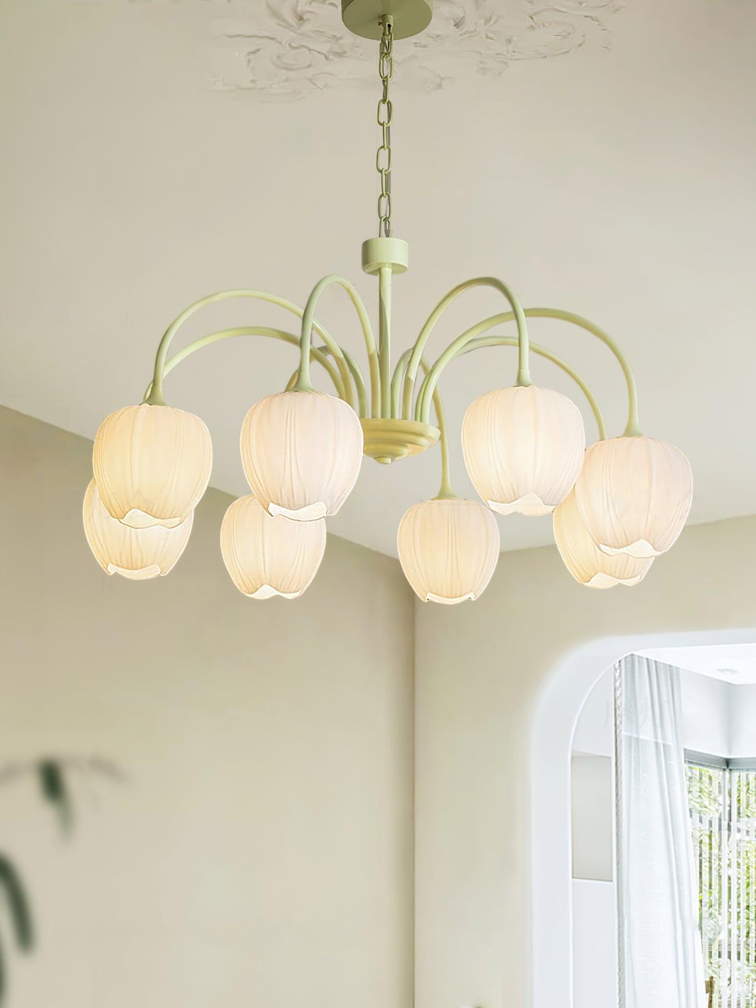 Lustra Kronleuchter Tulip Matcha Glas-Letslighting