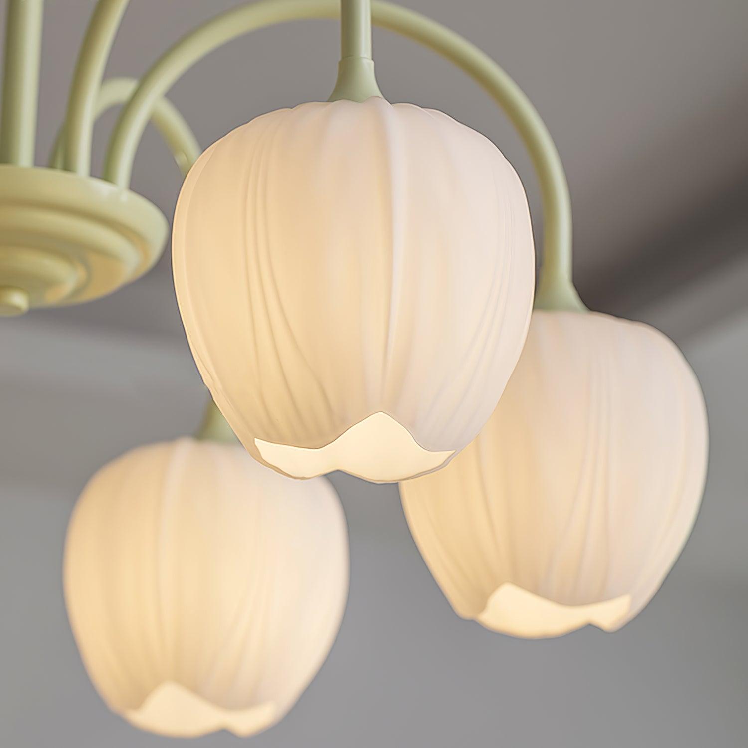 Lustra Kronleuchter Tulip Matcha Glas-Letslighting