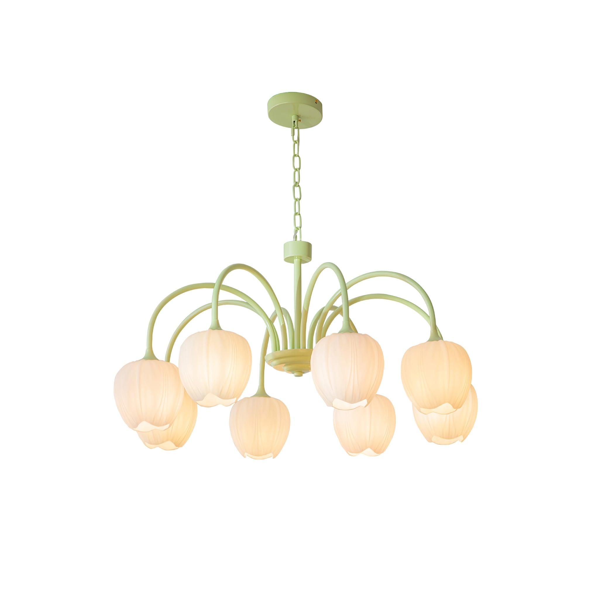 Lustra Kronleuchter Tulip Matcha Glas-Letslighting
