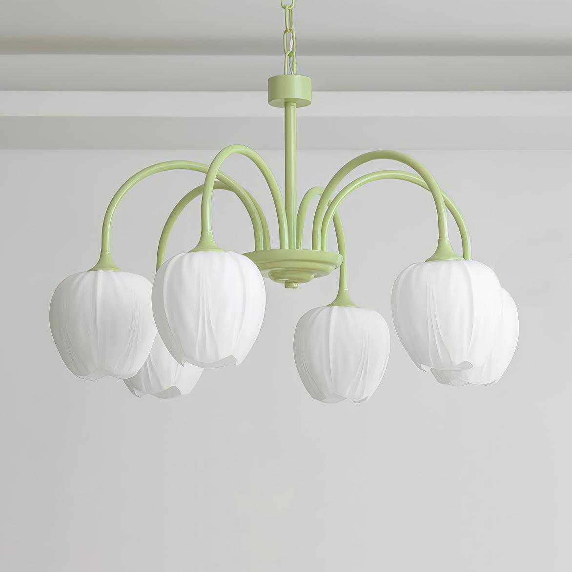 Lustra Kronleuchter Tulip Matcha Glas-Letslighting