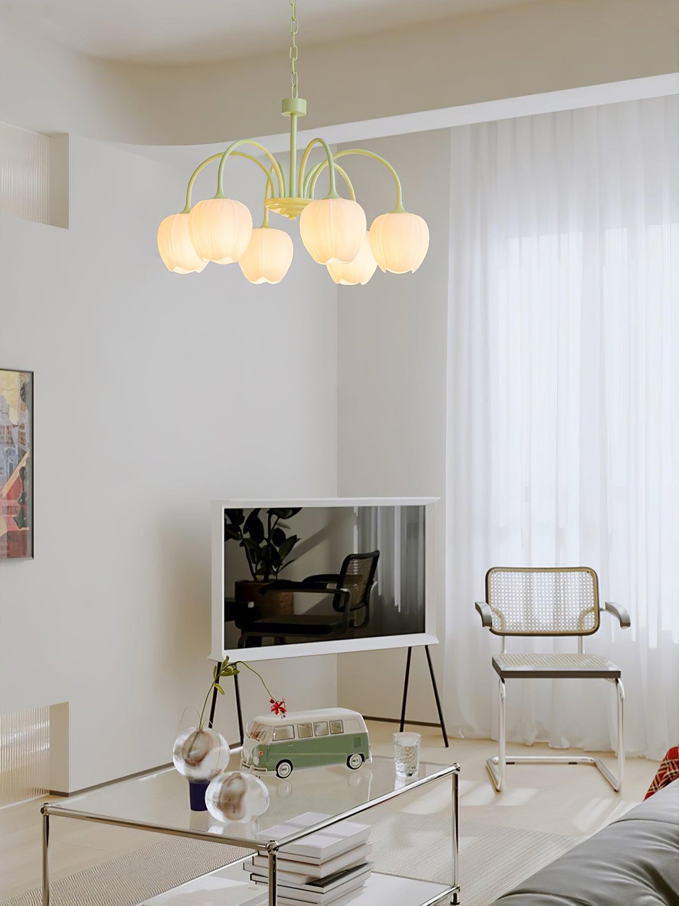 Lustra Kronleuchter Tulip Matcha Glas-Letslighting