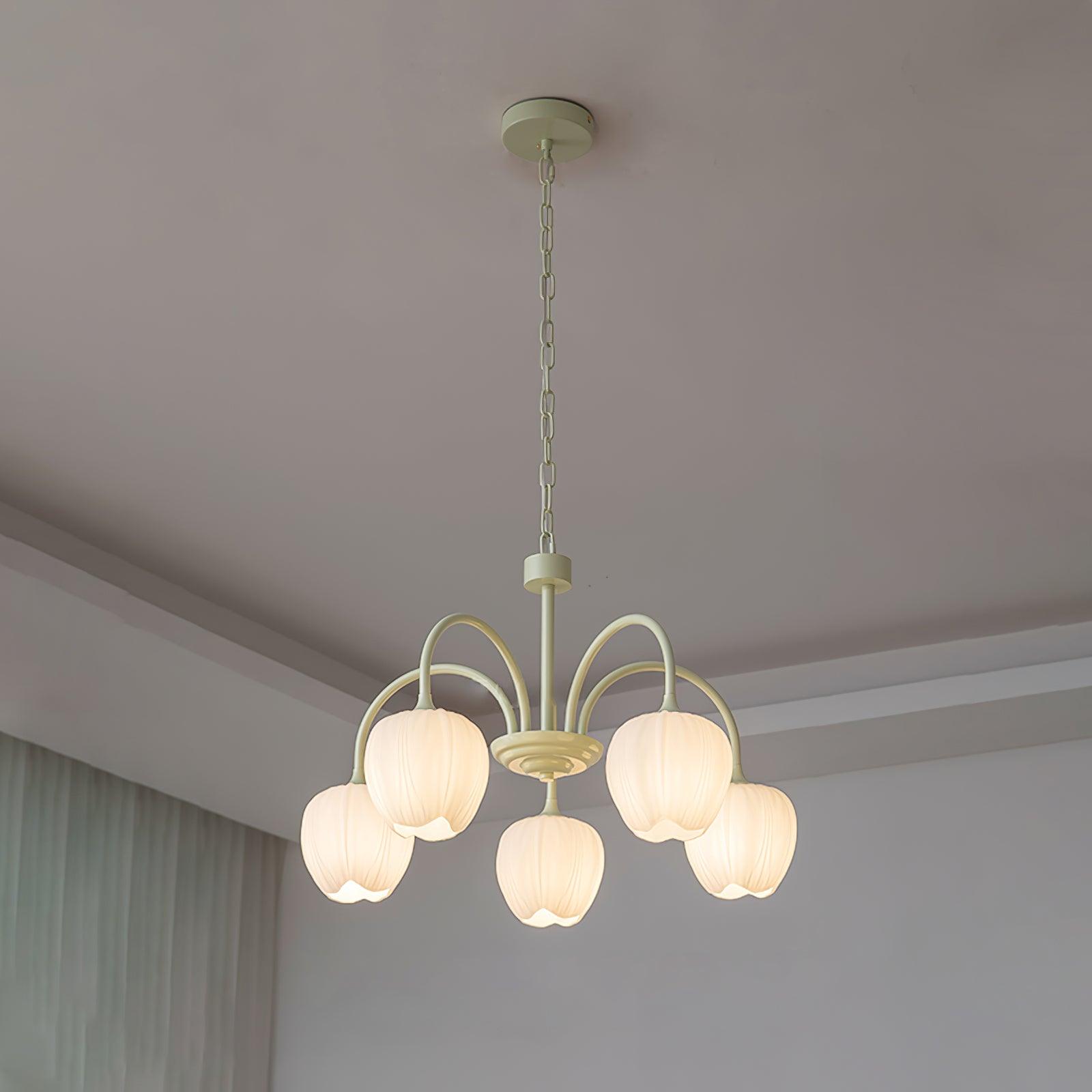 Lustra Kronleuchter Tulip Matcha Glas-Letslighting