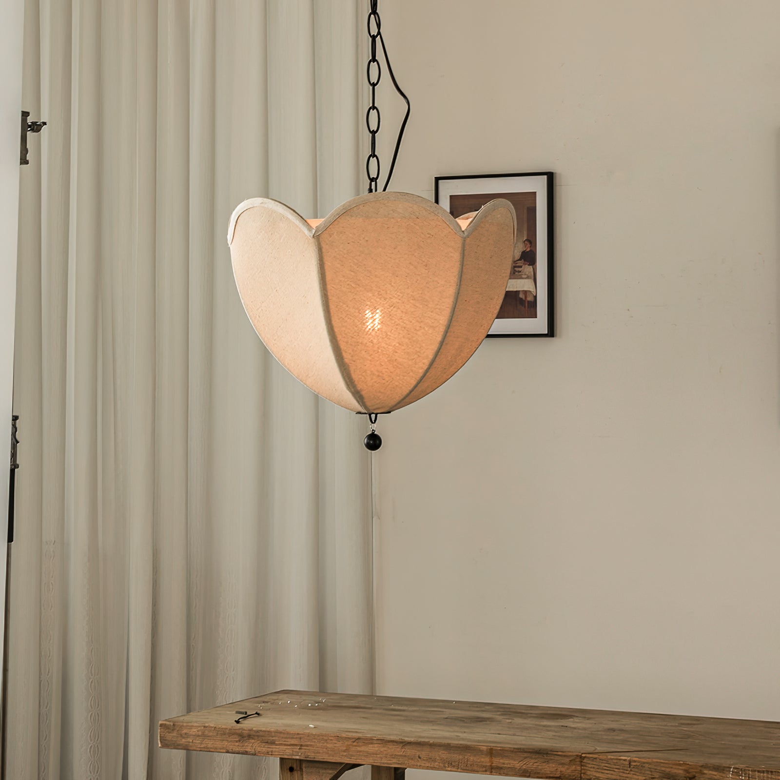 Cimararae Vintage Schöpfkelle Stoff Pendelleuchte-Letslighting