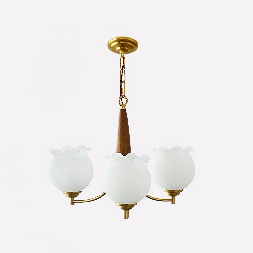 Lustra Kronleuchter Glas Holz Messing Vintage-Letslighting