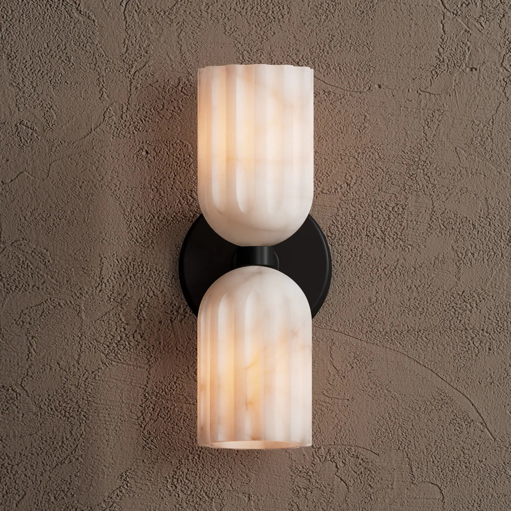 Uraeeth Modern Minimalist Double Brass Alabaster Wall Lamp - Letslighting