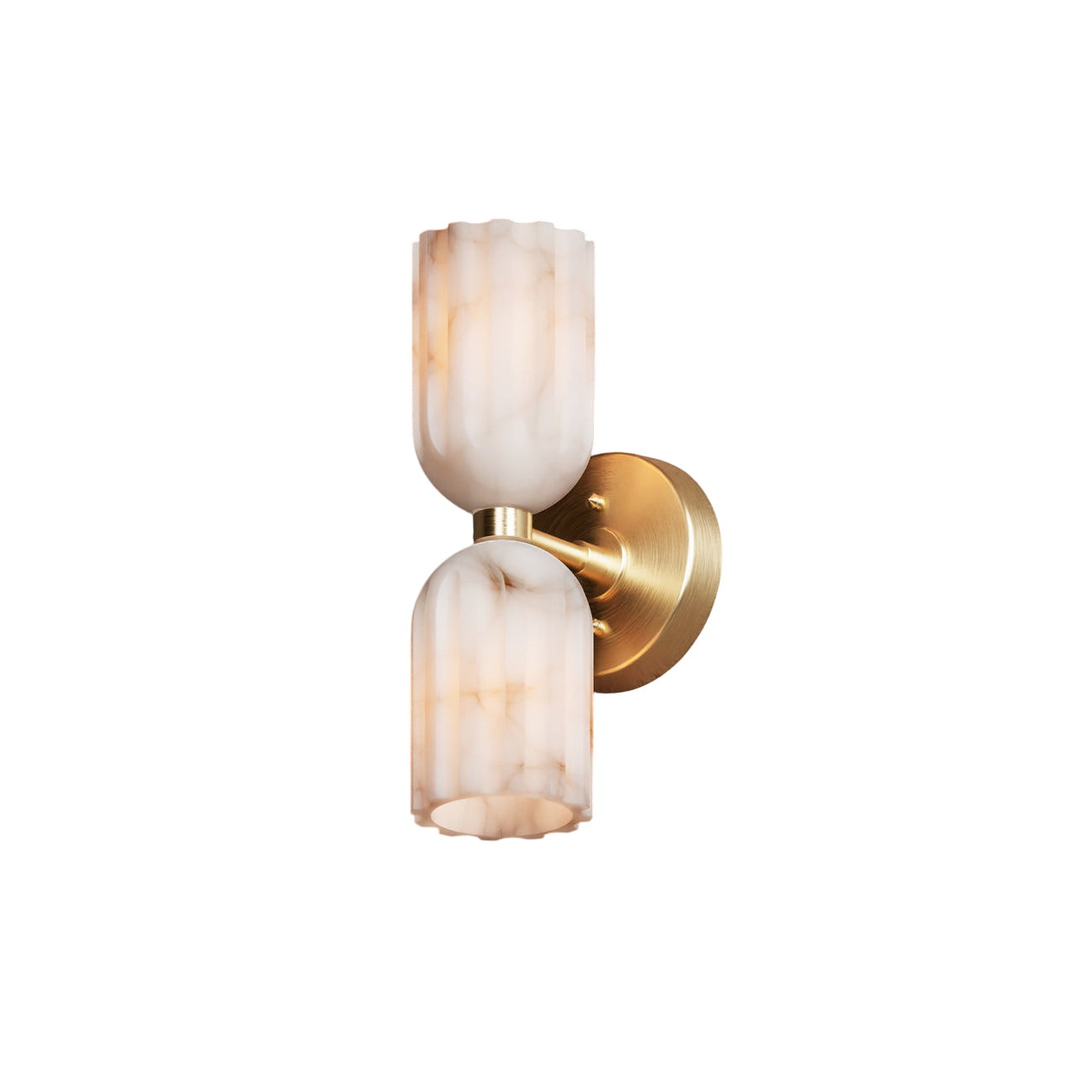 Uraeeth Modern Minimalist Double Brass Alabaster Wall Lamp - Letslighting