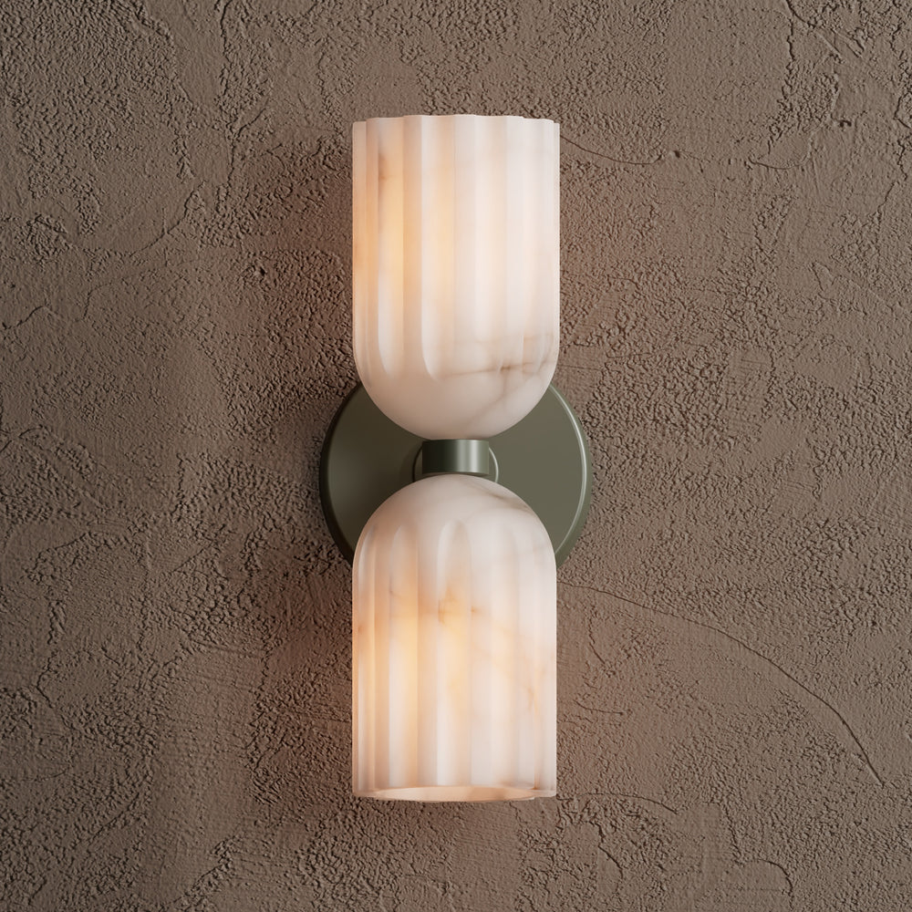 Uraeeth Modern Minimalist Double Brass Alabaster Wall Lamp - Letslighting